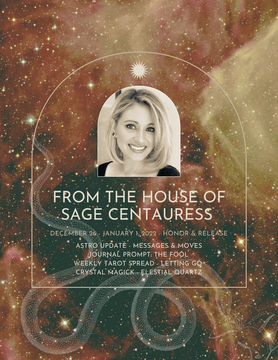 Weekly Newsletter | Sage Centauress - From the House of Sage Centauress, Astrology, Tarot, Energy Work, Crystals, Messages & Moves, Mercury, Capricorn, New Year, Holidays,, Lauren Barnard