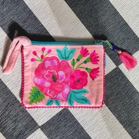 Pink Floral Pouch